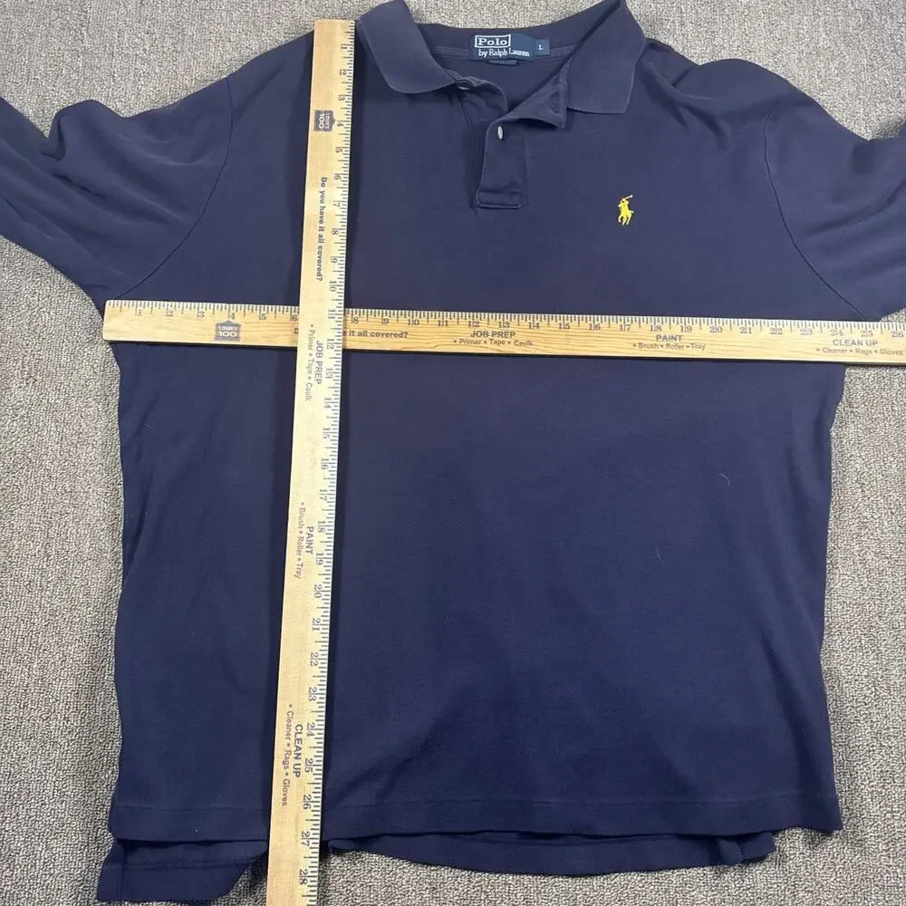 Vintage Polo Ralph Lauren Men’s Long Sleeve Polo Shirt Navy Blue Large